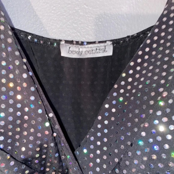 BODY CENTRAL Holographic Sparkle Sequin Party Dress Small Disco 70s Look - Picture 6 of 13
